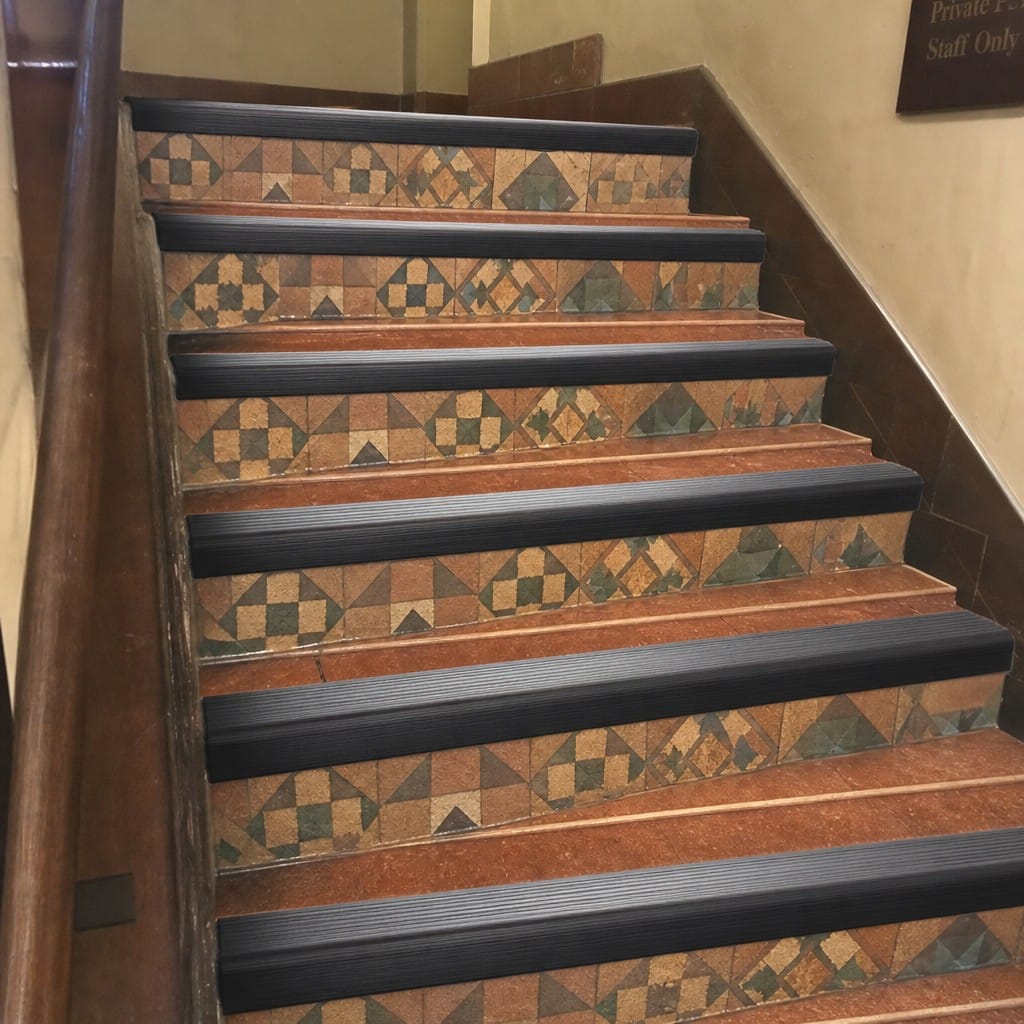 Customer photo review of Flexible PVC Anti-Slip Stair Nosing 48x29mm, 3.22m, Bends to Curved & Splayed Steps