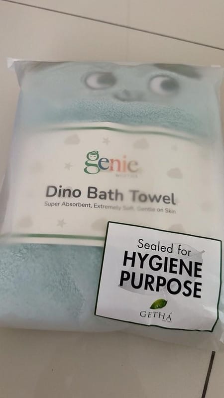 Customer photo review of Genie Dino Bath Towel