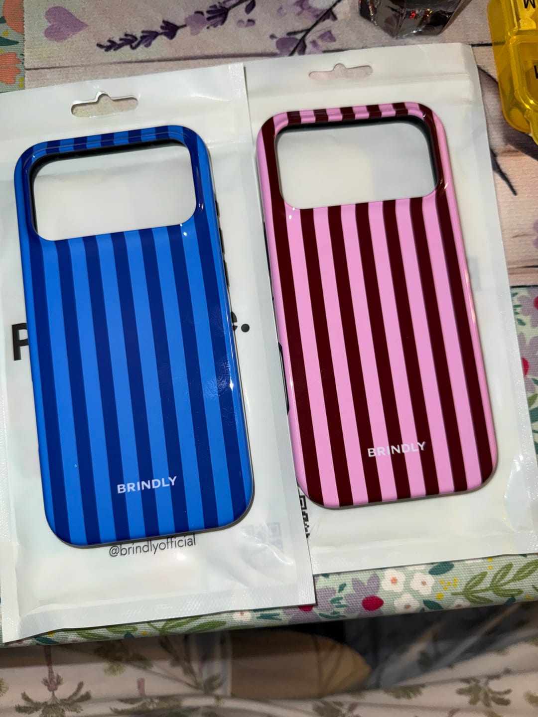 Customer photo review of Cherry Stripe - Tough Phone Case