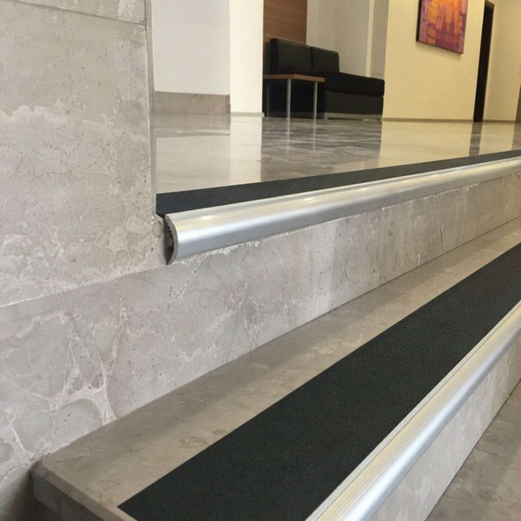 Customer photo review of Aluminium Stair Nosing 2.75m Single Channel 37mm Bullnose