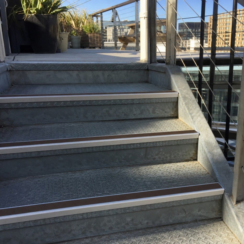 Customer photo review of Safety Stair Nosing 66x32mm DDA Compliant Aluminium Commercial