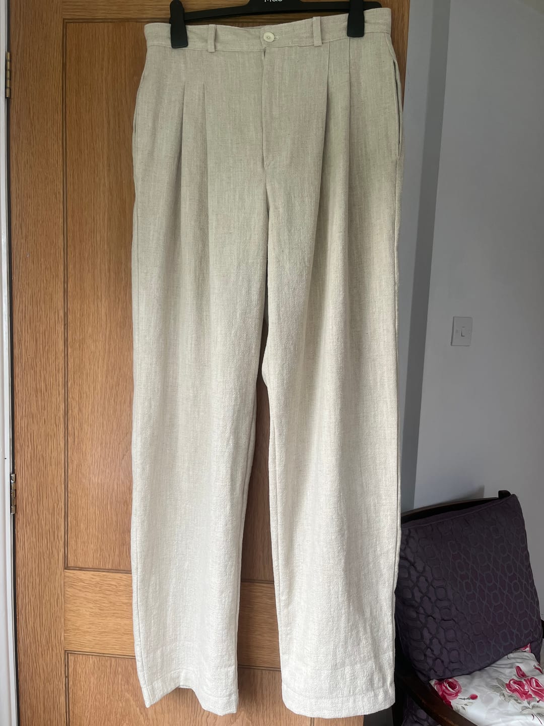 Customer photo review of Plain Stonewashed Linen Blend Fabric