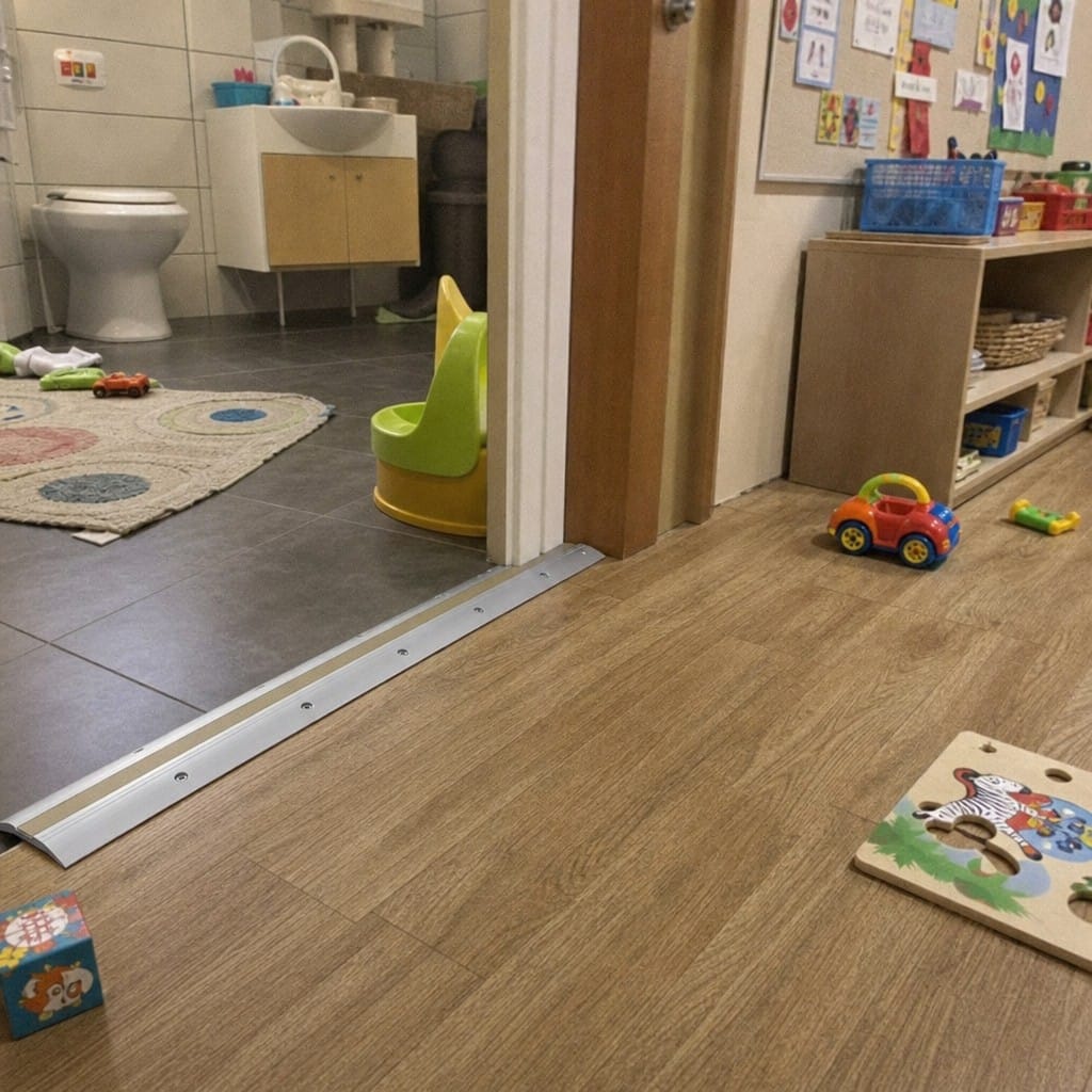 Customer photo review of Transition Strip 43x10mm Aluminium Self Adhesive Ramp Profile