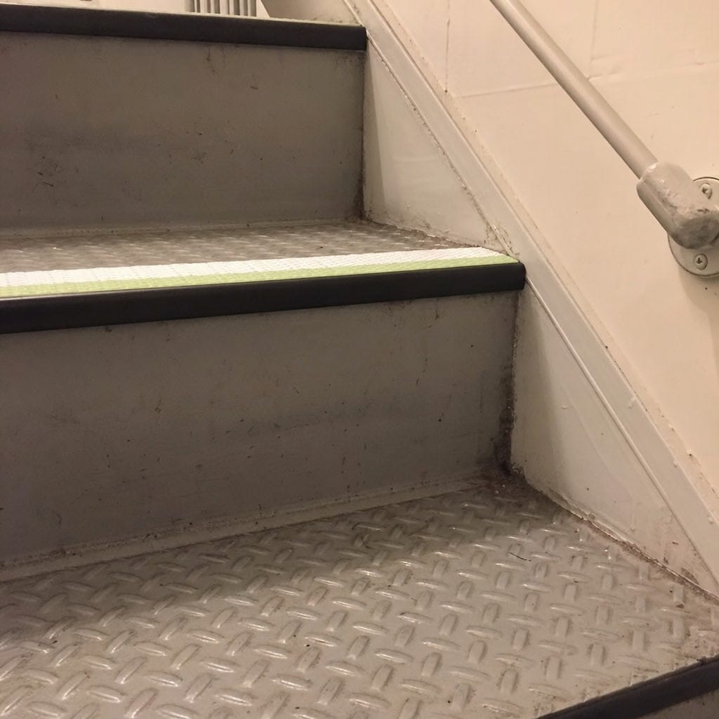 Customer photo review of PVC Stair Nosing 65x36mm Outdoor Grade Anti Slip Glow Edge