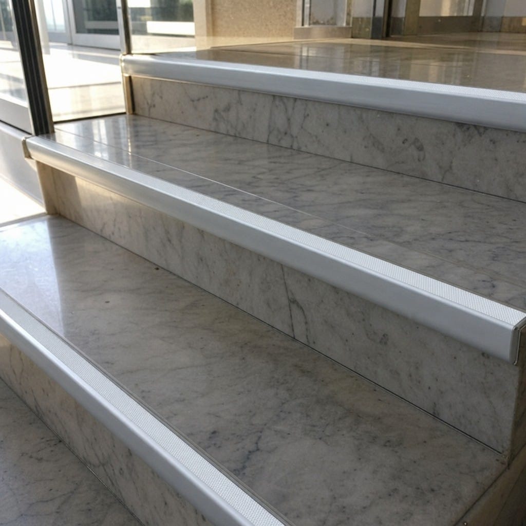 Customer photo review of Aluminium Stair Nosing 60x55mm Anti Slip Visibility Edge
