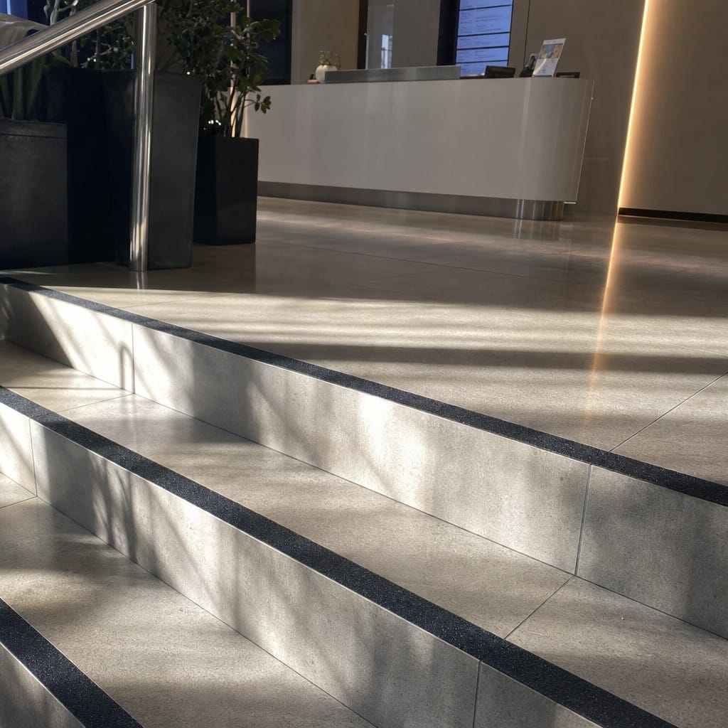 Customer photo review of Self Adhesive Aluminium Oxide Anti-Slip Safety Grip Tape 25mm for Laminate & Tile Floors