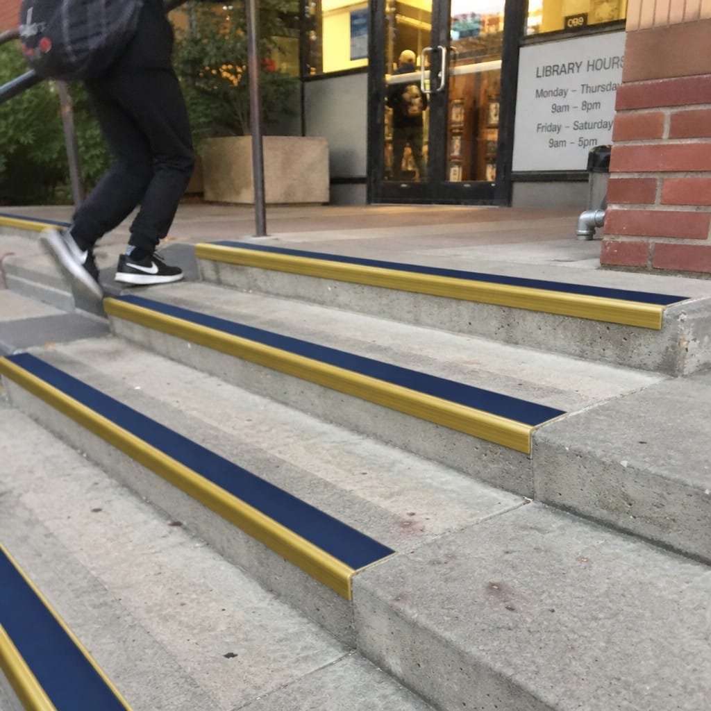 Customer photo review of Aluminium Stair Nosing 3.22m 70mm Tread Custom Finishes