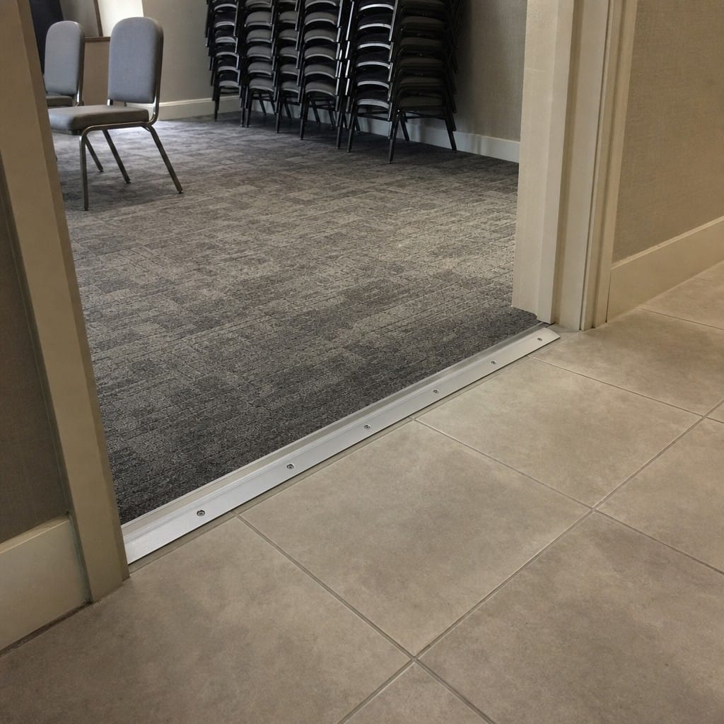 Customer photo review of Transition Strip 43x10mm Aluminium Self Adhesive Ramp Profile
