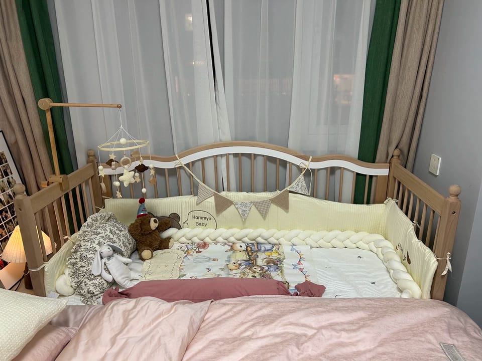Customer photo review of Wooden Baby Crib Mobile Hanger