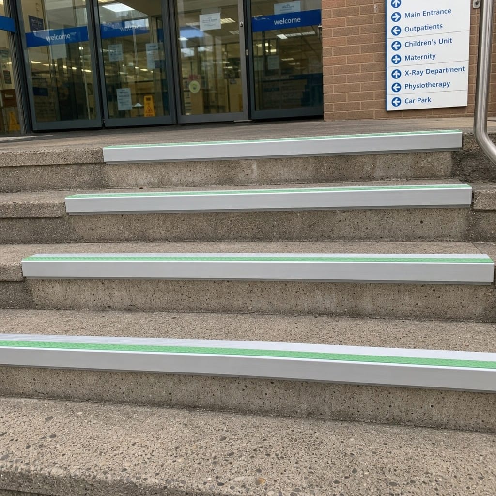 Customer photo review of Anti Slip Stair Nosing 50x30mm Commercial Aluminium Grade