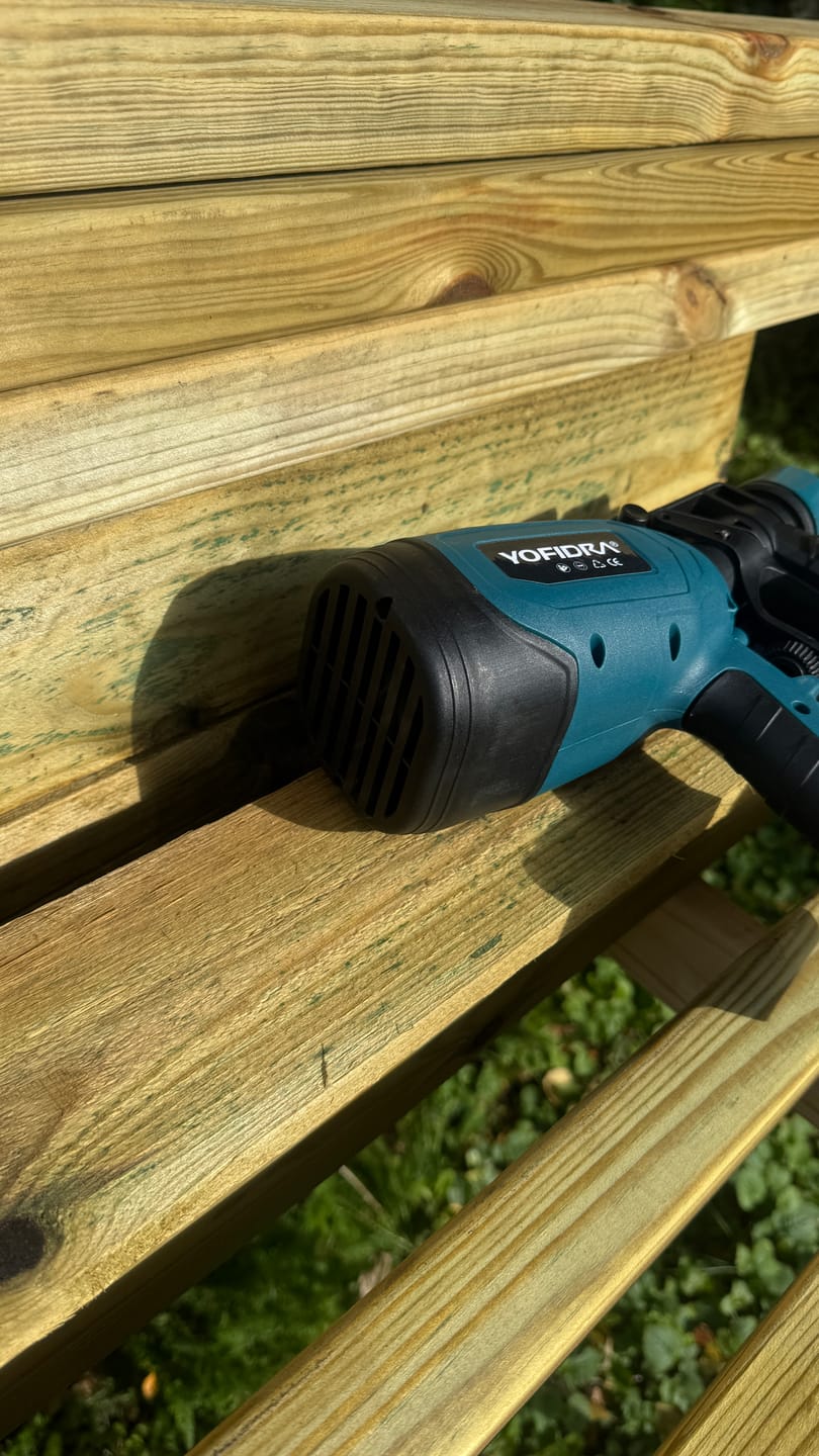Customer photo review of YOFIDRA 1000ML HVLP Electric Paint Sprayer - Compatible with Makita 18V Battery