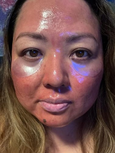 Customer photo review of PDRN Pink Caffeine Overnight Wrapping Mask