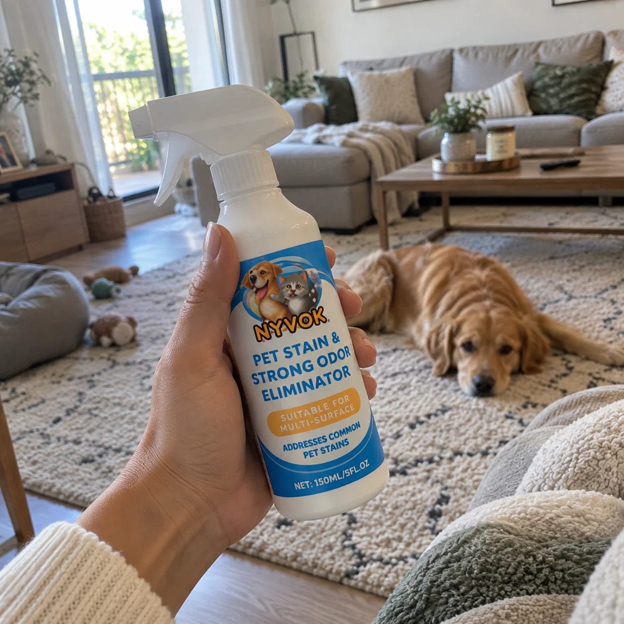 Customer photo review of NYVOK™ Spray Quita Manchas y Olor a Orines