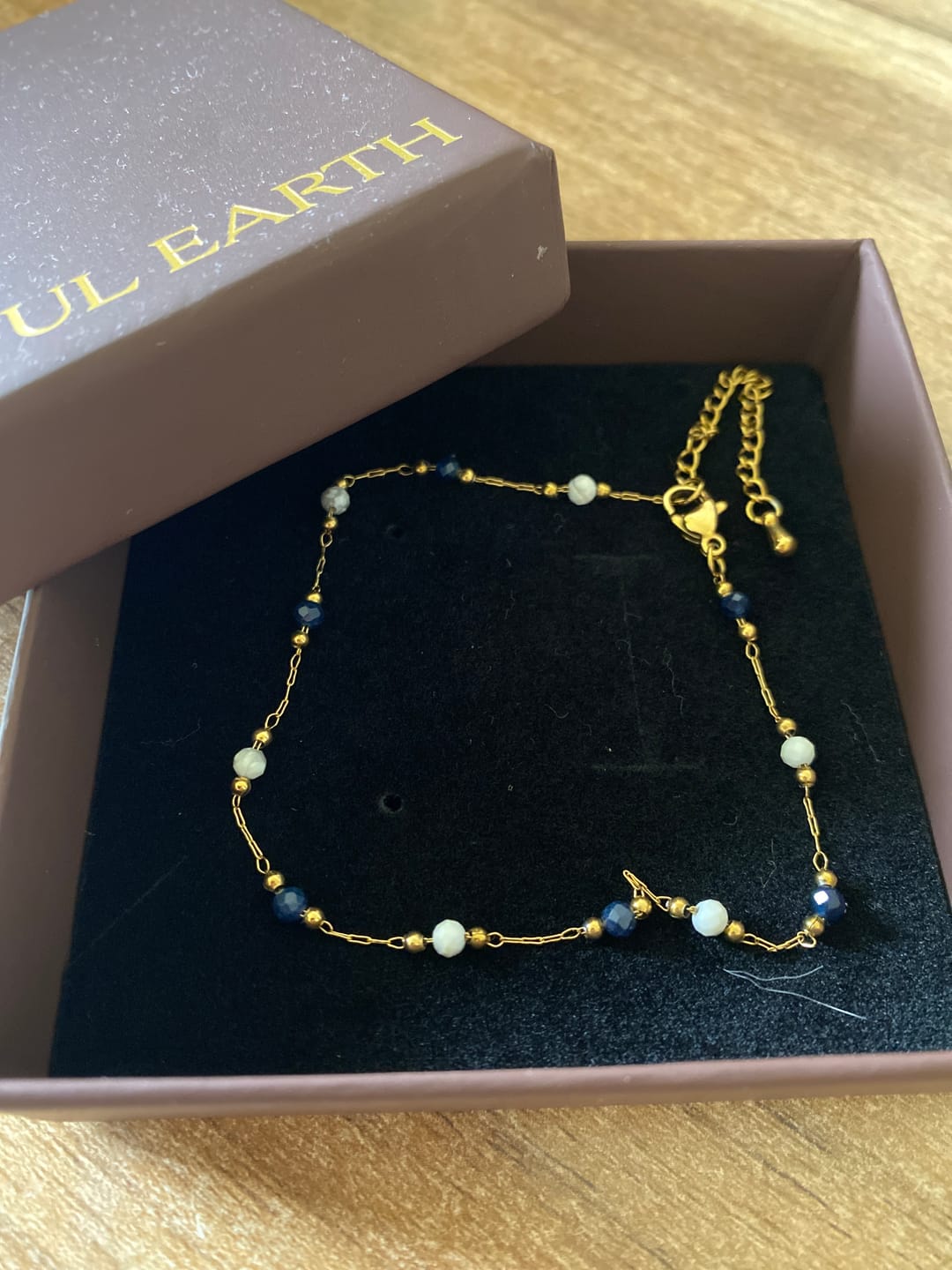 Customer photo review of Lulu Natural Stone Anklet