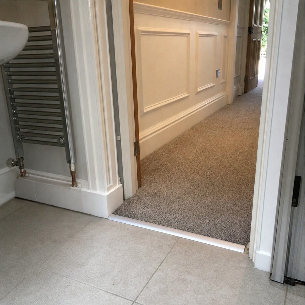 Customer photo review of 26mm Aluminium T-Bar Threshold Strip for Tile to Laminate Floors