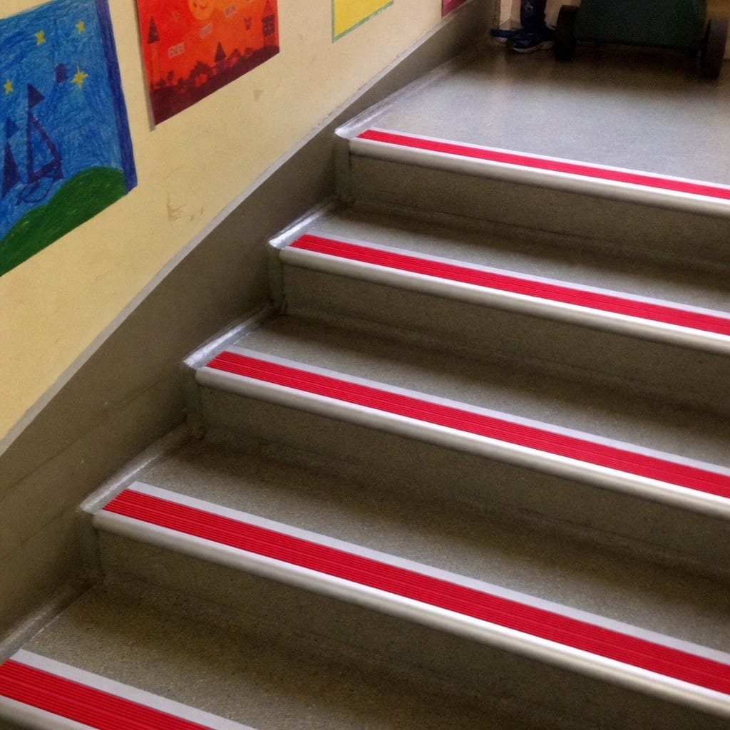 Customer photo review of Aluminium Bullnose Stair Nosing 66.5x30mm, 32 Anti-Slip Inserts, 1m & 2m Bars
