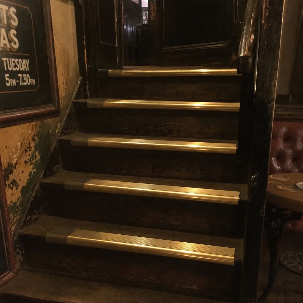 Customer photo review of Solid Brass Bullnose Stair Nosing 89mm Ribbed Tread, Cut to Size 700-2700mm