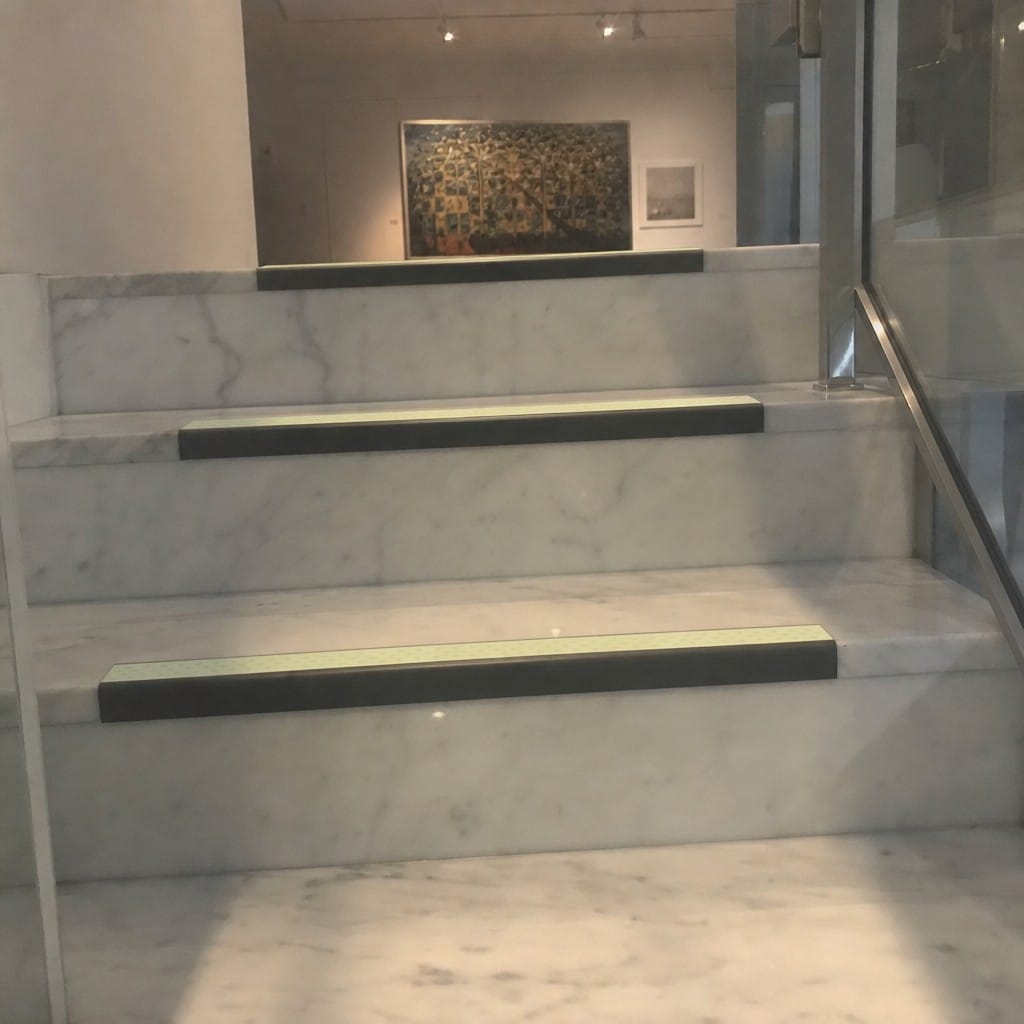 Customer photo review of PVC Stair Nosing 65x36mm Slimline Anti Slip Glow Edge, 11 Colours