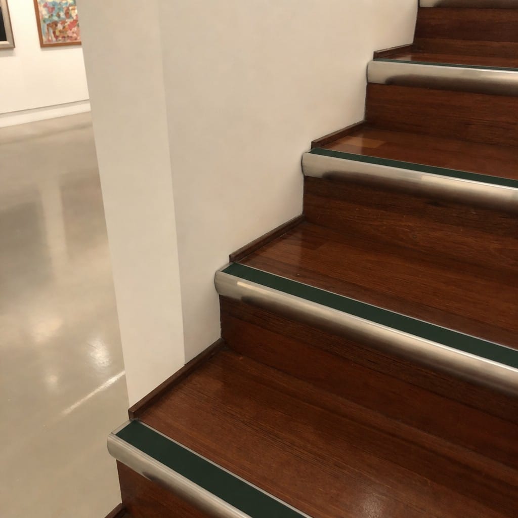 Customer photo review of Aluminium Bullnose Stair Nosing 2.44m Anti Slip 39mm