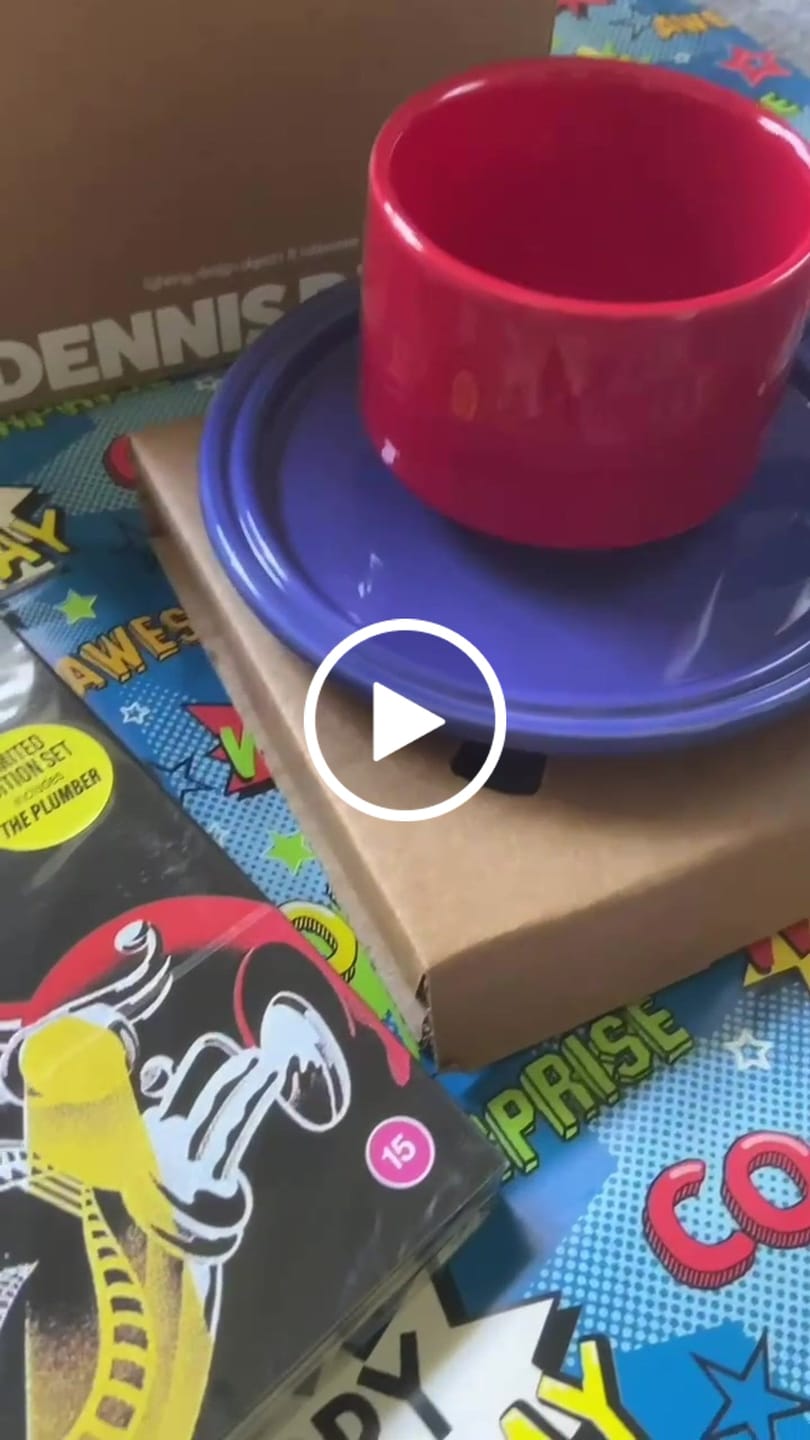 Customer video review of Spill the Tea Cup and Saucer | Red and Blue