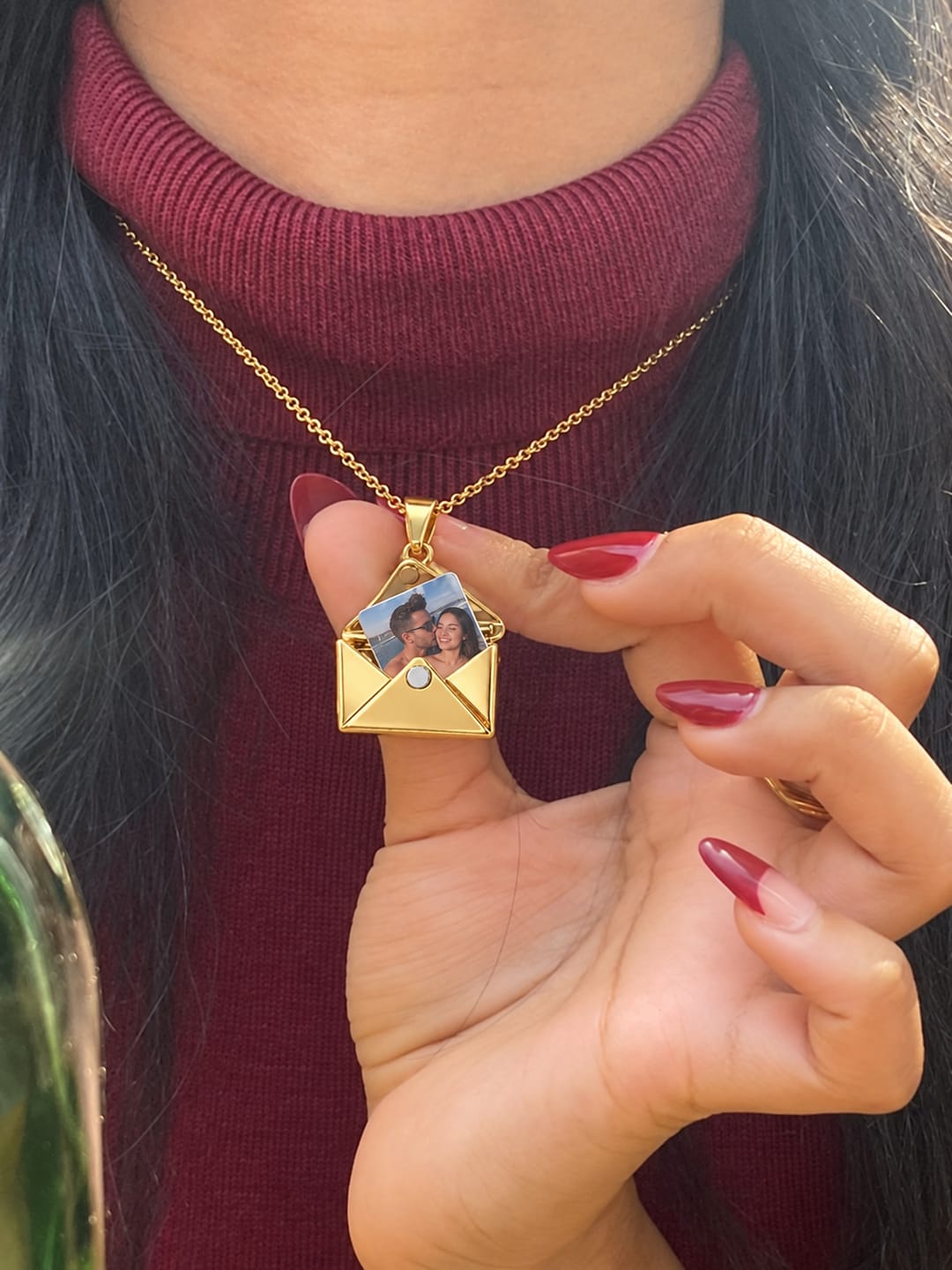 Customer photo review of Collar de carta con foto personalizada