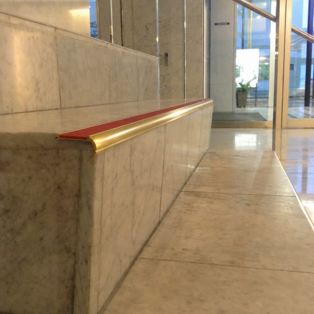 Customer photo review of Aluminium Bullnose Stair Nosing 3.22m Single Insert 39mm Riser