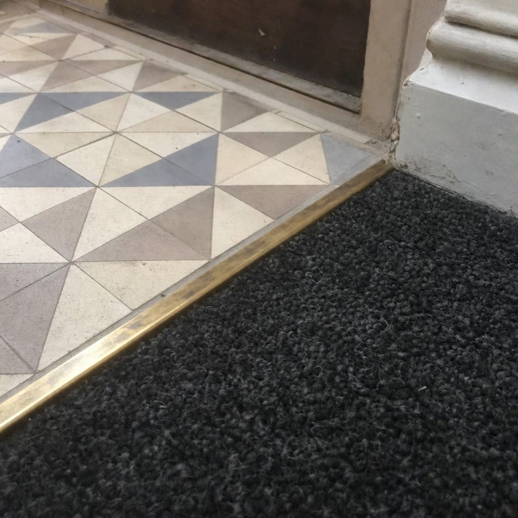 Customer photo review of Solid Brass Carpet Edge Trim 13mm Square Edge, Carpet to Tile