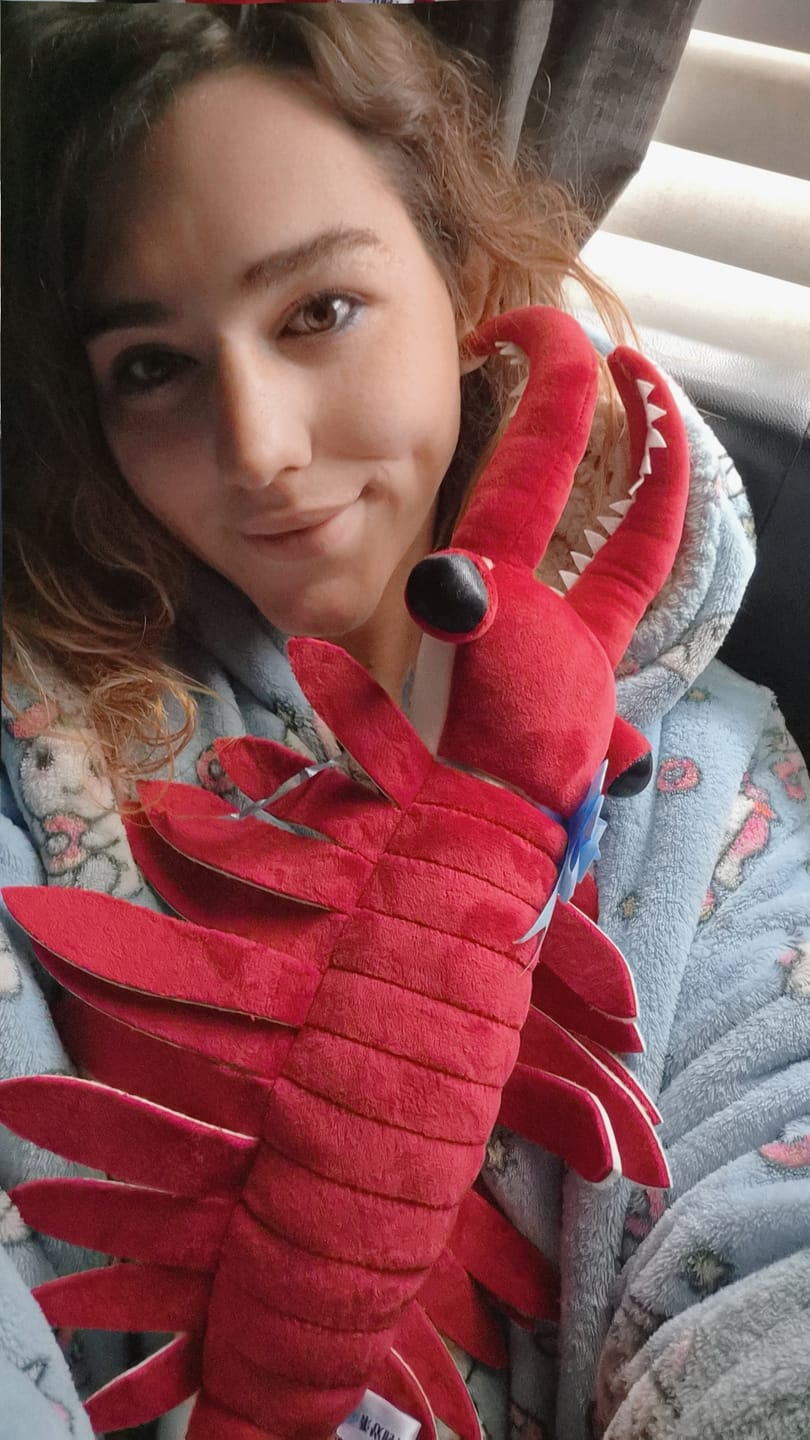 Customer photo review of Anomalocaris Plush – Soft, Realistic Cambrian Predator Toy for Prehistoric Fans