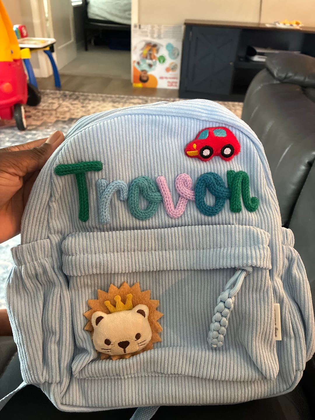 Customer photo review of K&C - Personalized Knitted Backpack