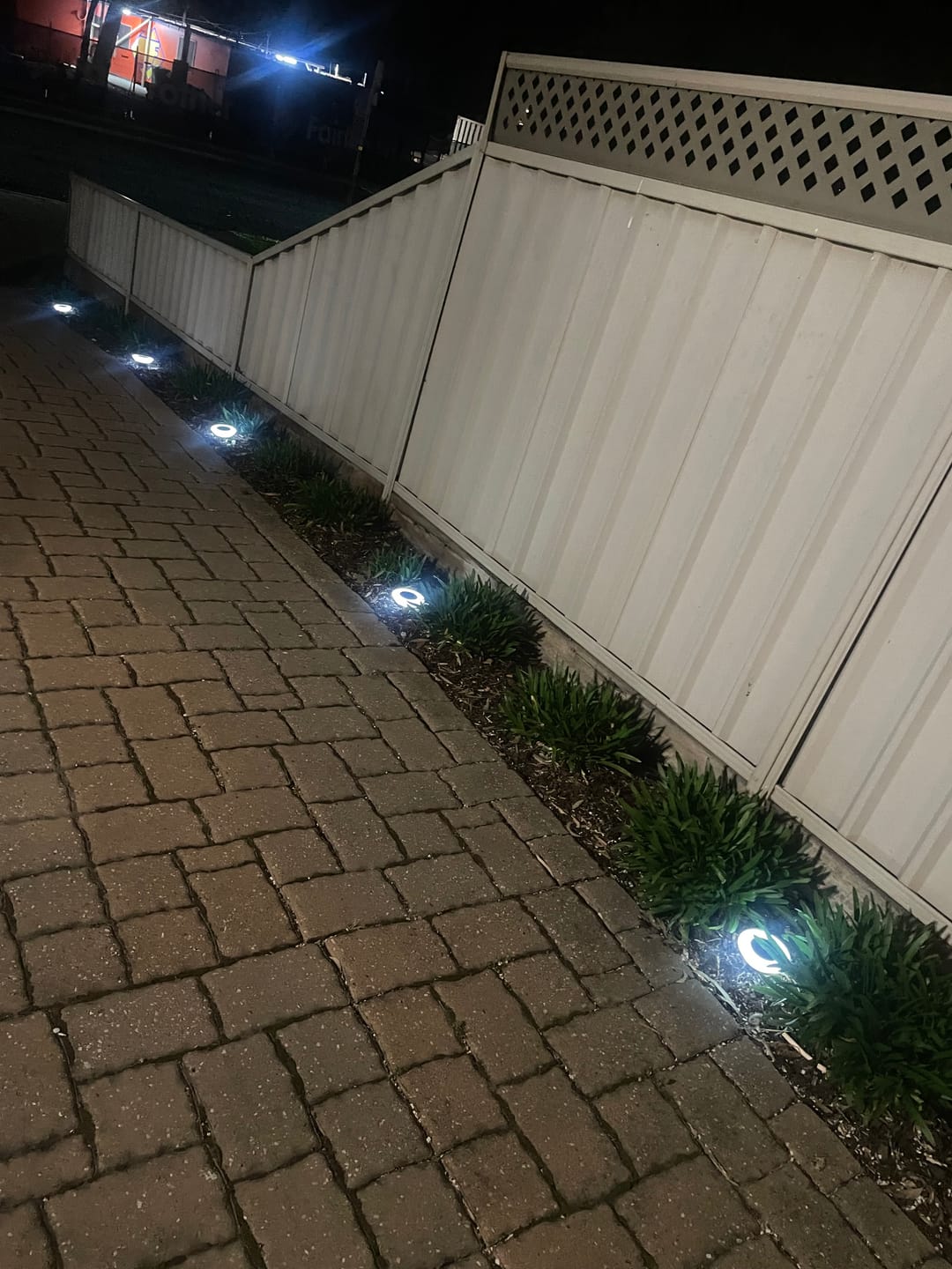 Customer photo review of GardenBrite™ Rust-Proof Solar Ground Light Pack