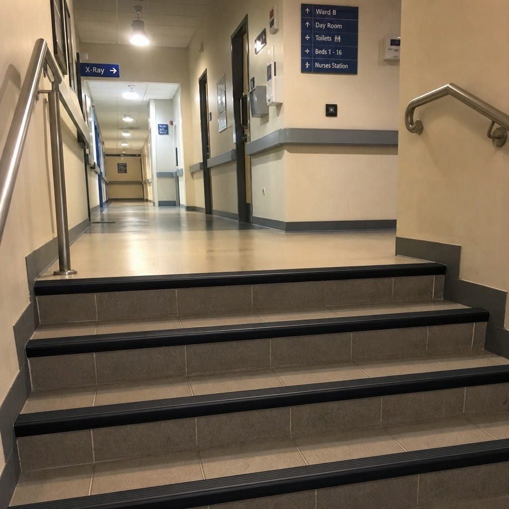 Customer photo review of PVC Stair Edging 65x44mm Slip Resistant Ribbed Indoor, 2.75m Length