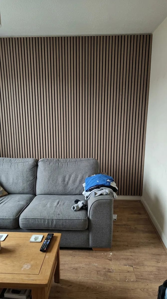 Customer photo review of Panneaux Acoustiques Noyer – 240×60 – 11 mm – Lot de 4