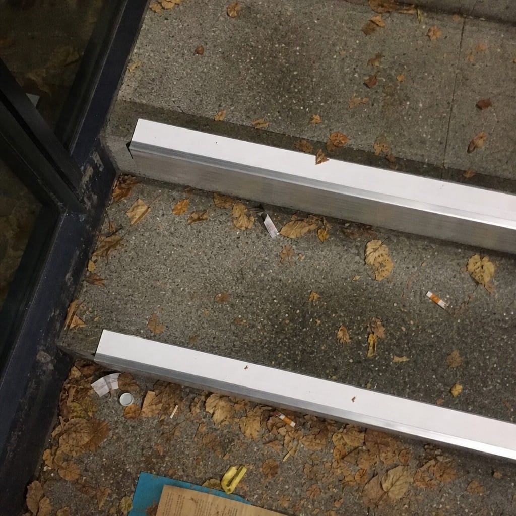 Customer photo review of Square Aluminium Stair Nosing 3.22m 50mm Riser Anti Slip