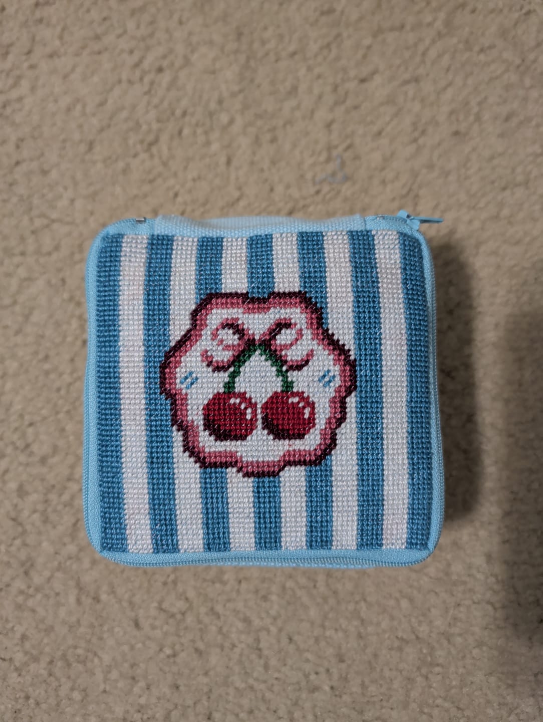 Customer photo review of Howdy - Needlepoint Pouch Kit