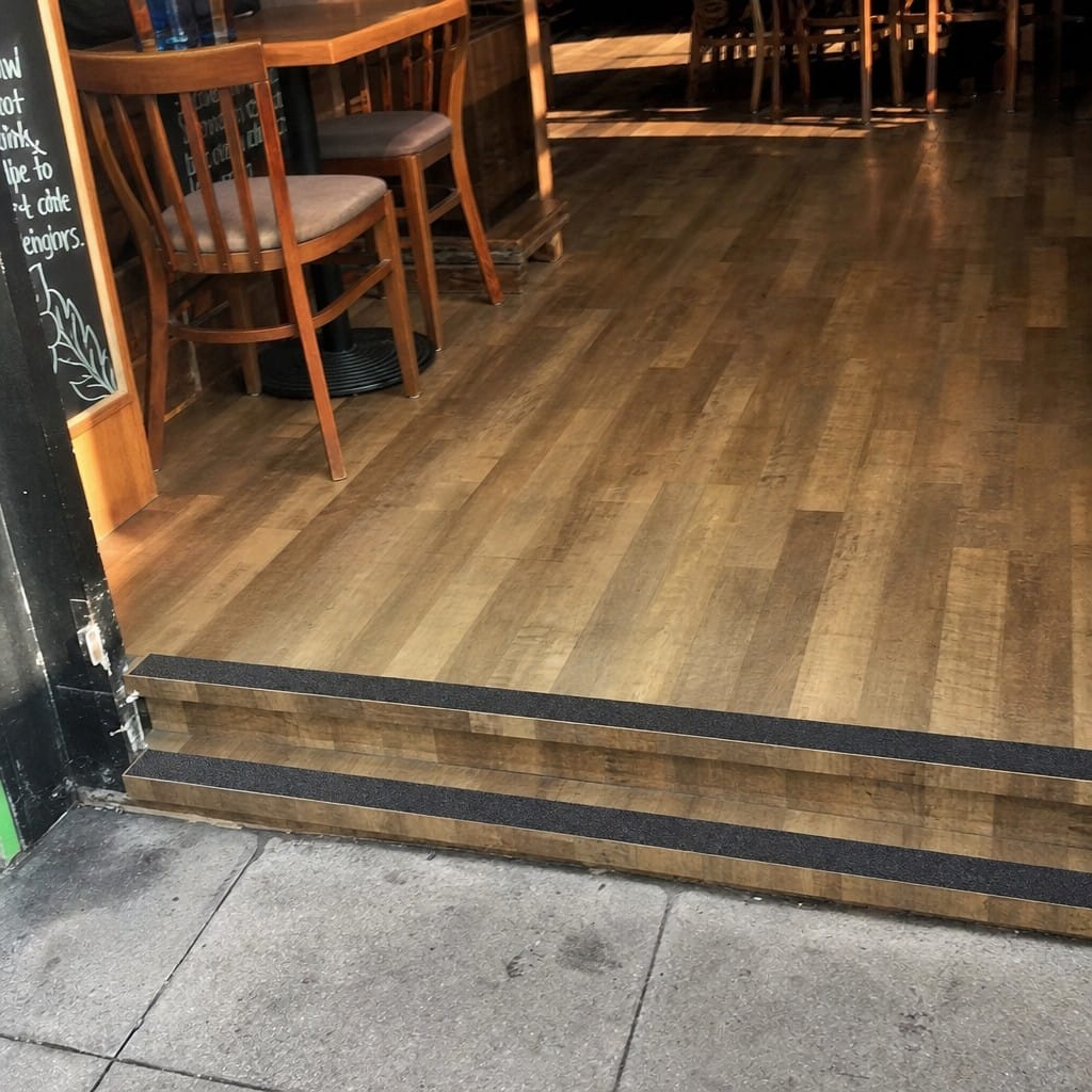 Customer photo review of Self Adhesive Aluminium Oxide Anti-Slip Safety Grip Tape 25mm for Laminate & Tile Floors