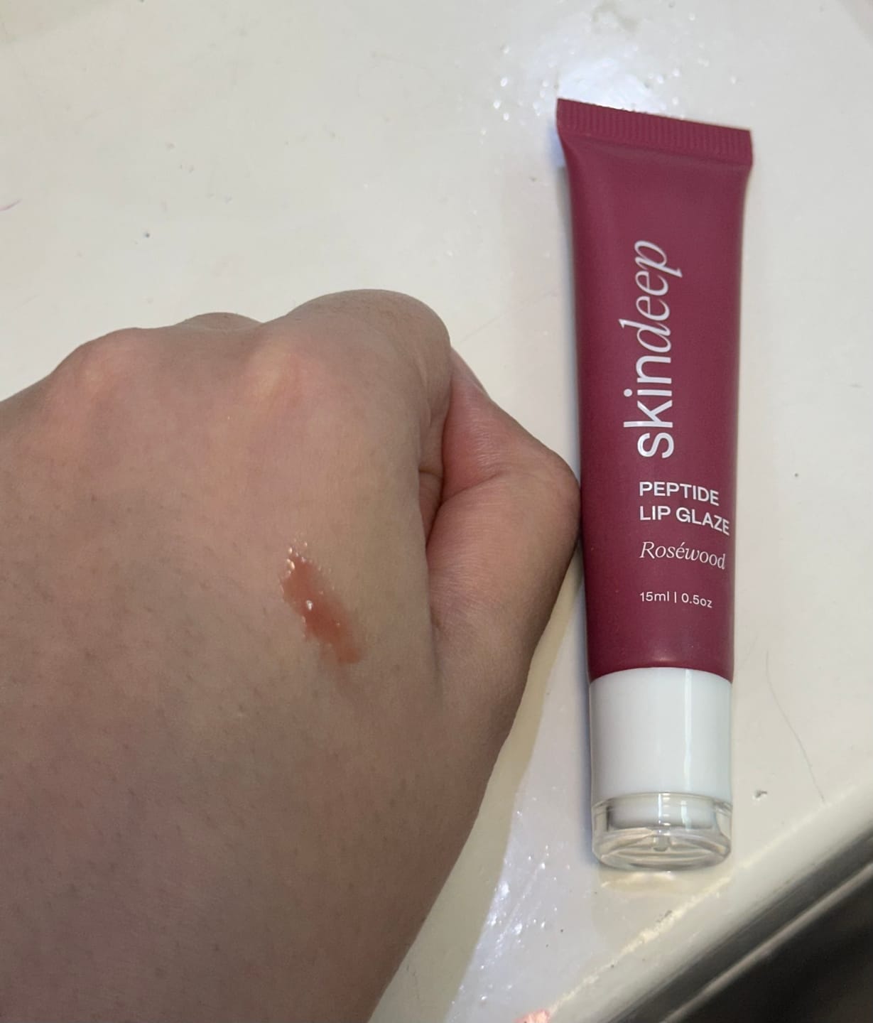 Customer photo review of Peptide Lip Glaze