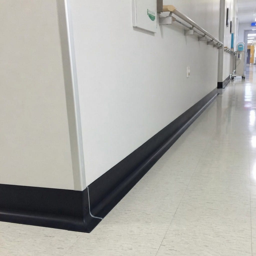 Customer photo review of Flexible PVC Sit-On Skirting Board 100mm x 20mm | 15m Length | Commercial