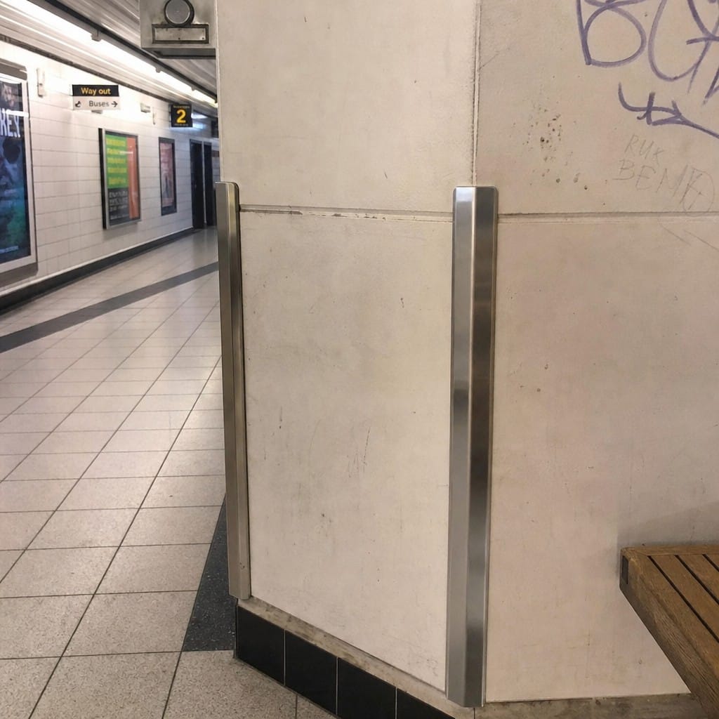 Customer photo review of Aluminium 90° Corner Guard – Brushed Finish Wall Edge Protector 2.5m