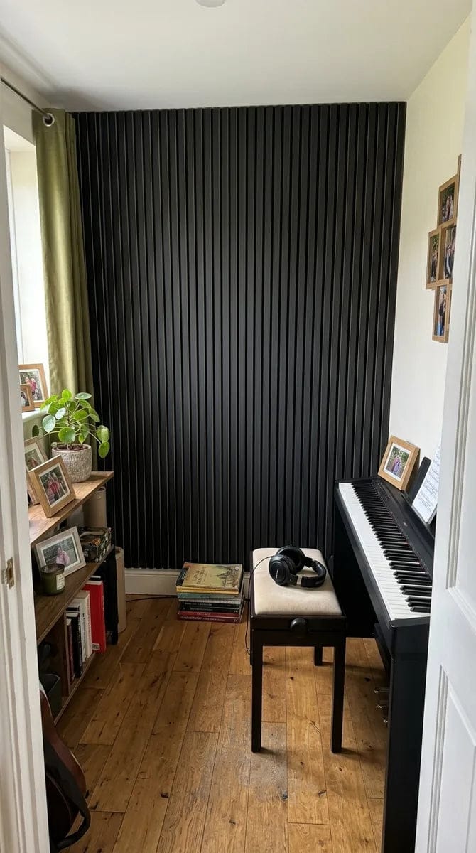 Customer photo review of Panneaux Acoustiques Noir Mat – 240x60 – 11 mm – Lot de 4