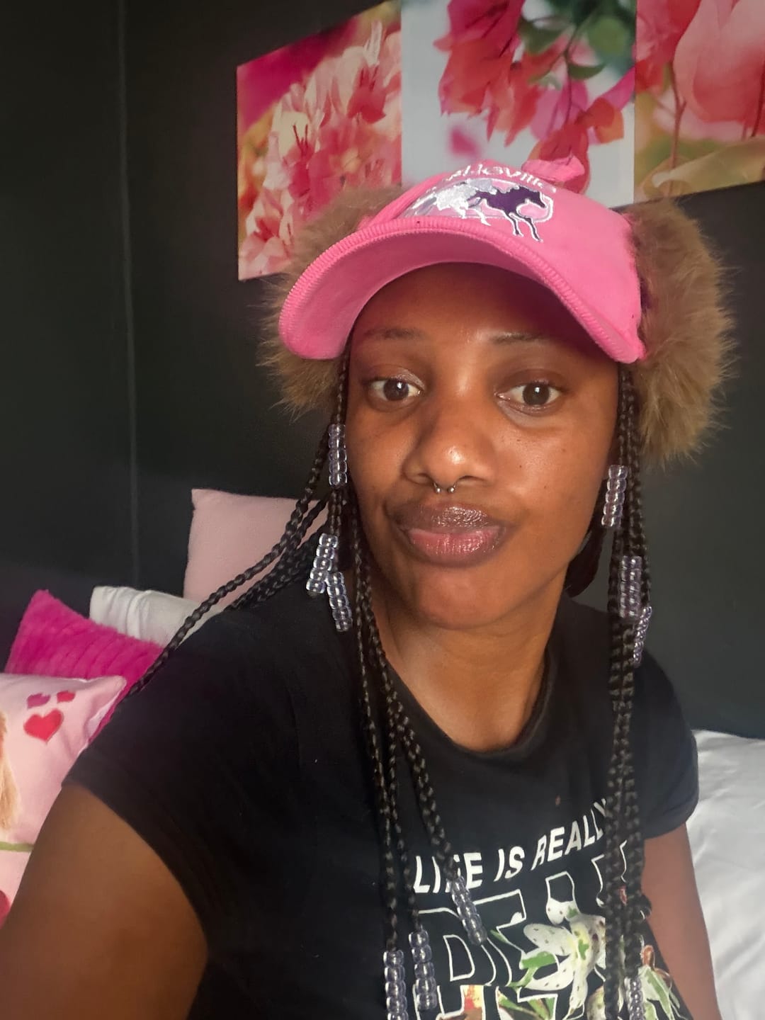 Customer photo review of Pink Bestieville Festival Cap - Pink