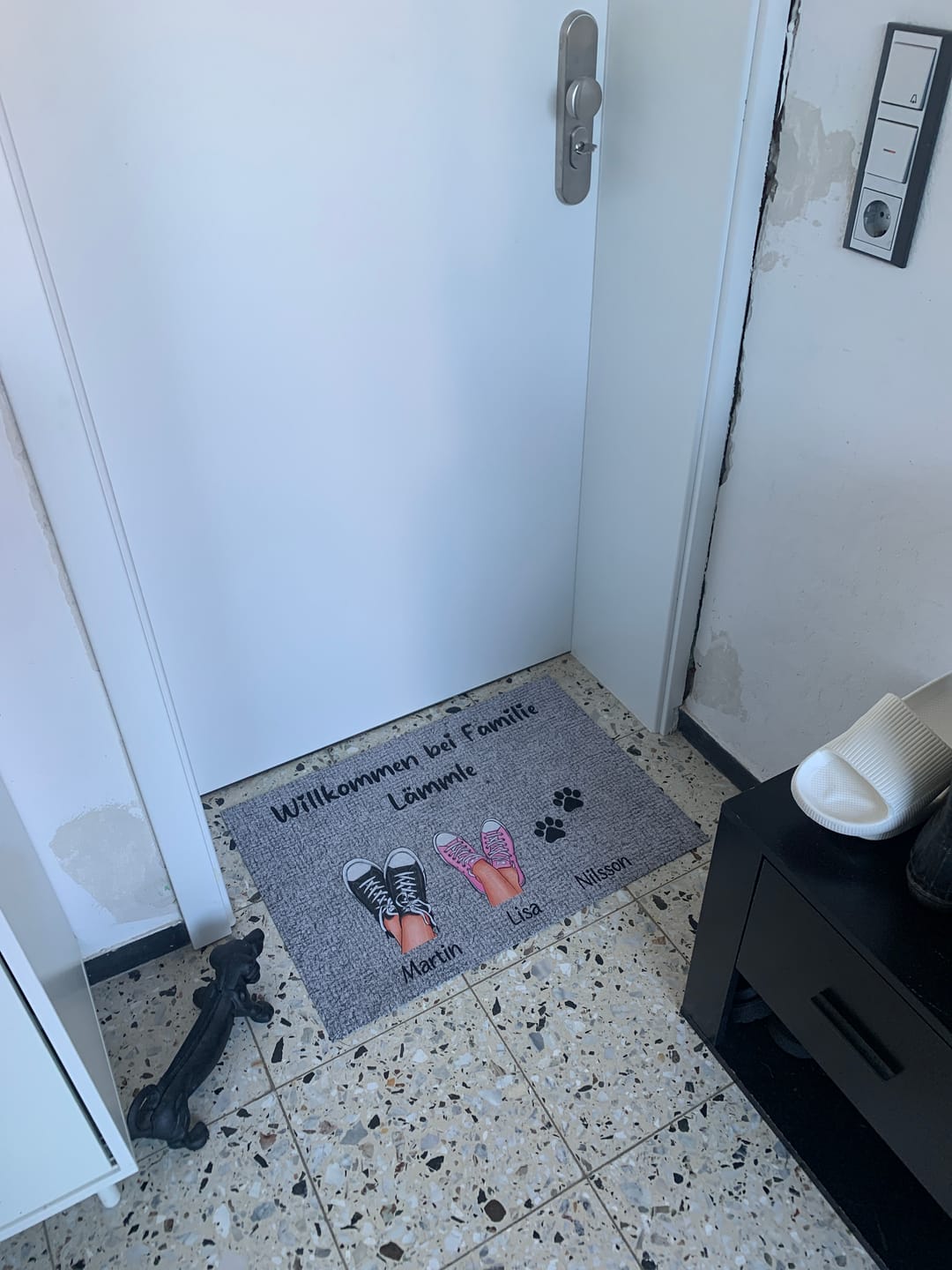 Customer photo review of Sneaker - Personalisierte Fußmatte