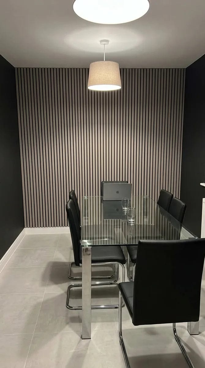 Customer photo review of Panneaux Acoustiques Gris Cuir – 240x60 – 11 mm – Lot de 4