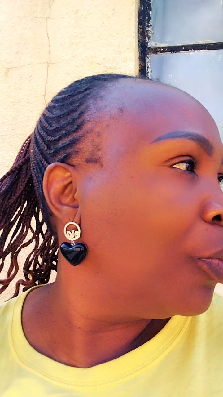 Customer photo review of Black Era Adore Silver Earrings