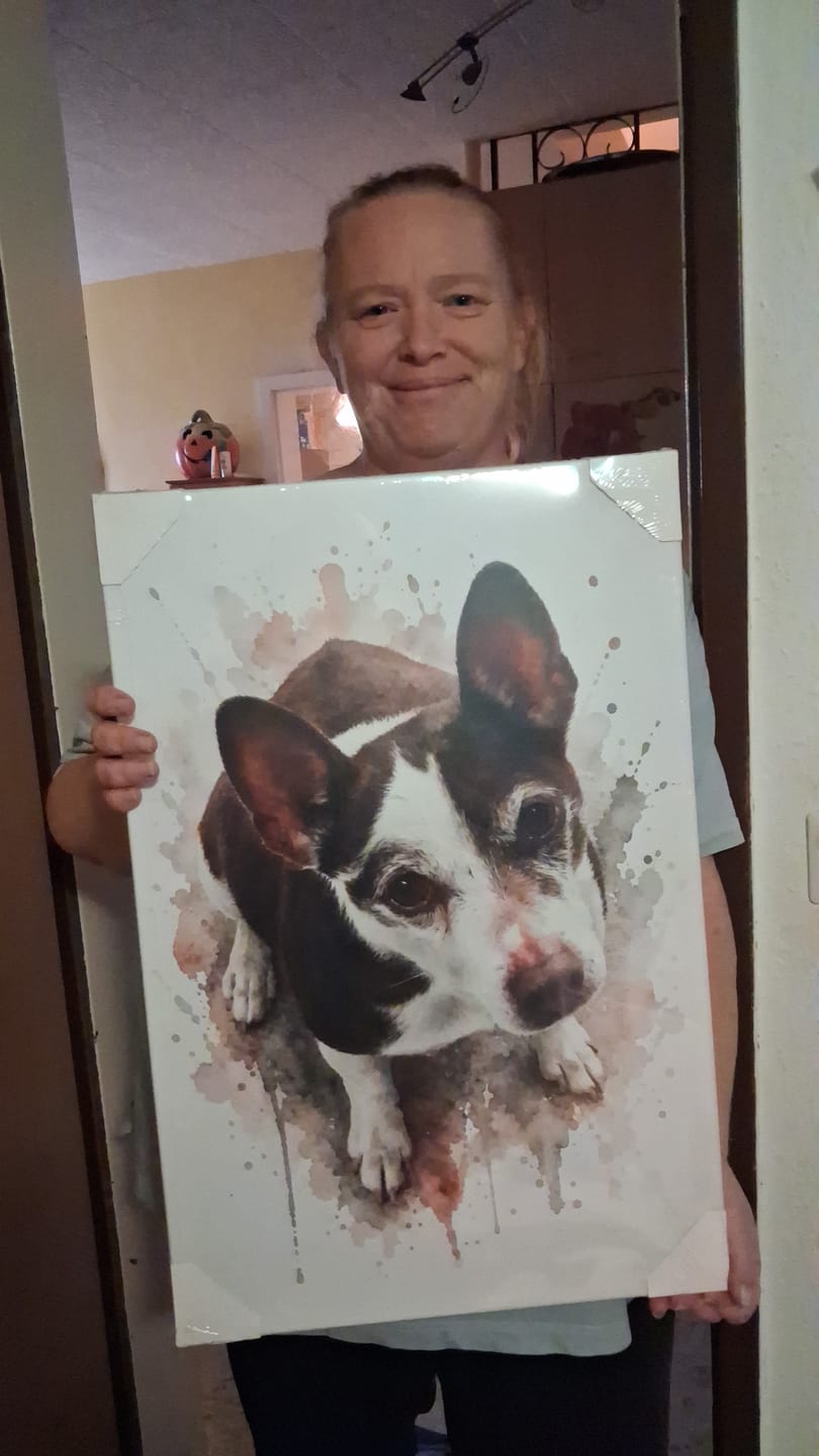 Customer photo review of Dein Haustier als Kunstwerk – mit Live-Vorschau, als Poster oder Leinwand