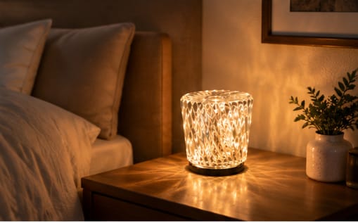 Customer photo review of Battery-Operated Diamond Crystal Table Lamp