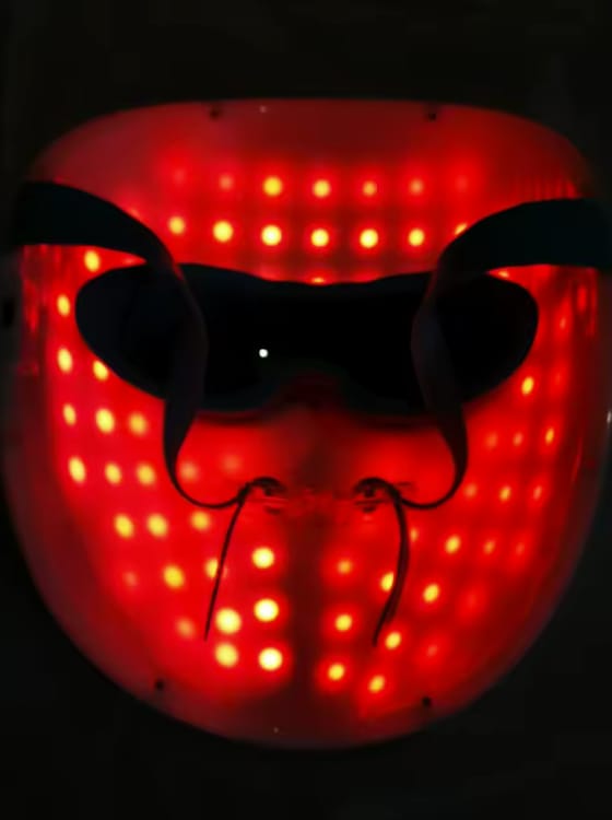 Customer photo review of Vöst — Máscara de luz LED facial
