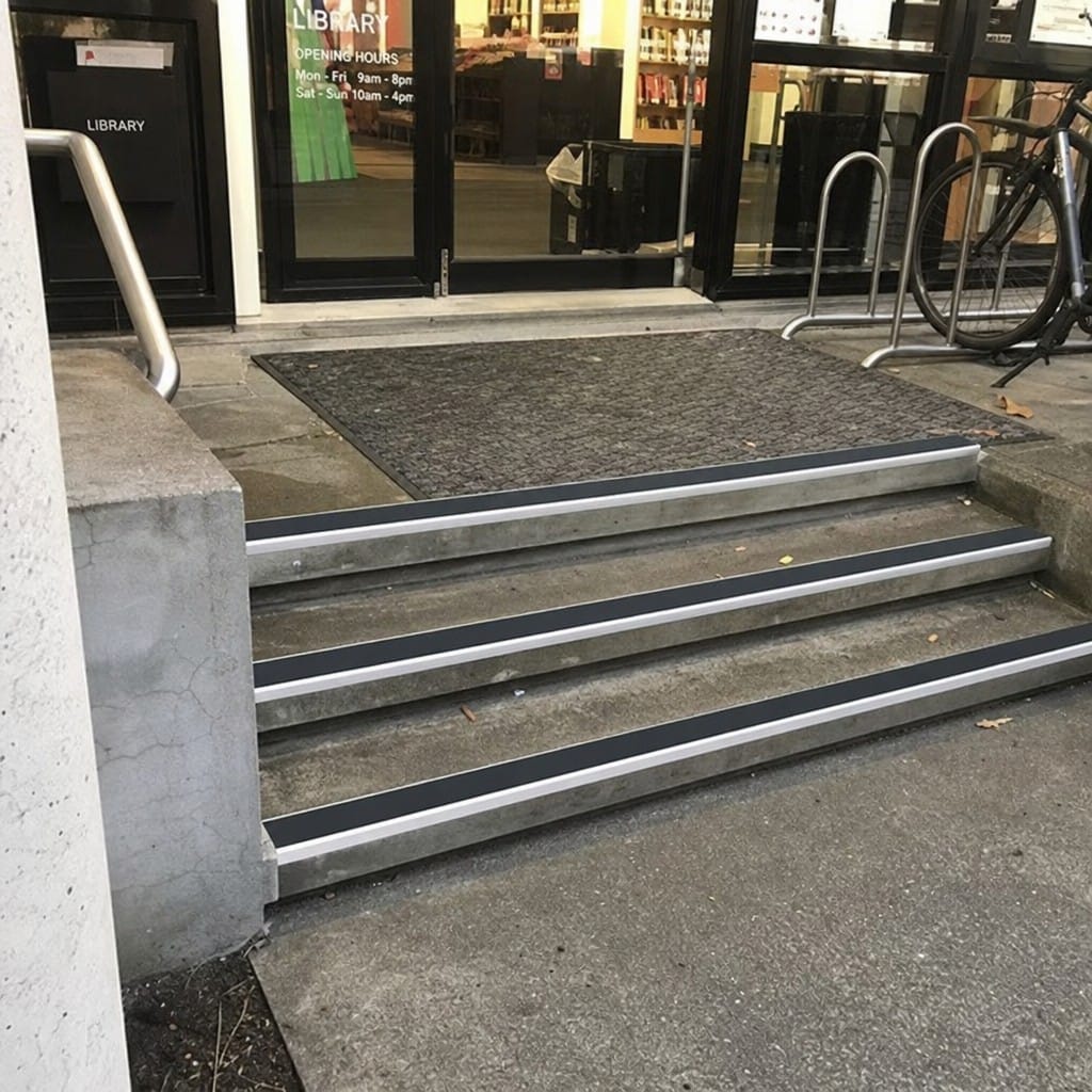 Customer photo review of Aluminium Stair Nosing 93x32mm Rakeback, Twin Anti-Slip Insert, 14 Colours