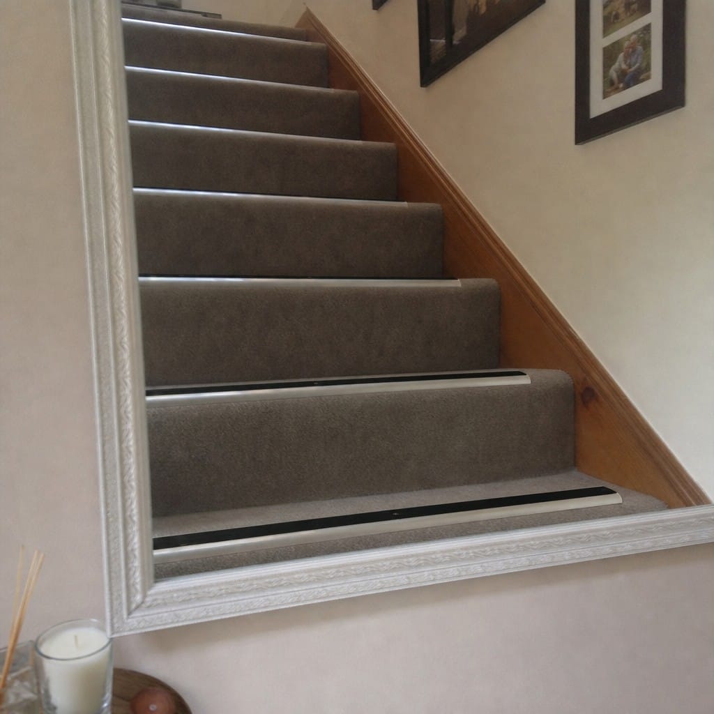 Customer photo review of Semi-Rounded Bullnose Anti-Slip Stair Nosing 73 x 39mm | 8 Colours
