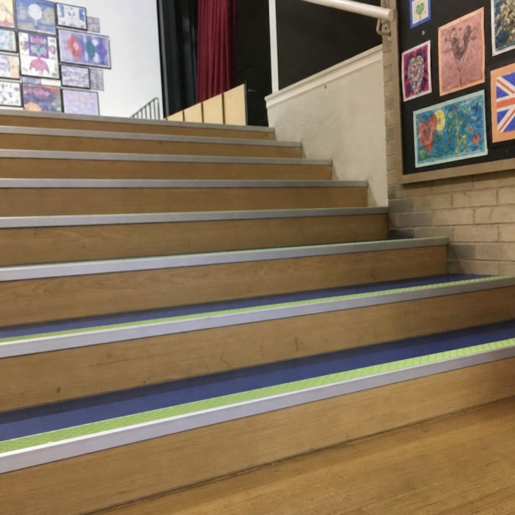 Customer photo review of Screw Fit Aluminium Anti-Slip Stair Nosing 60mm x 32mm | PVC Insert | 11 Colours
