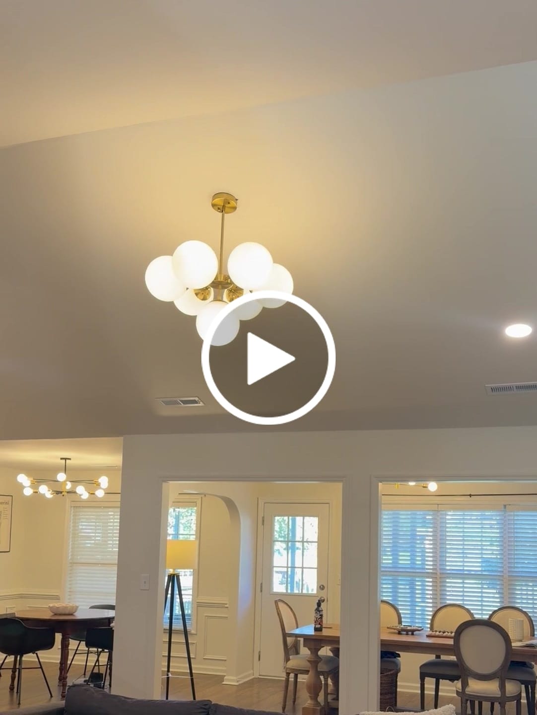 Customer video review of 7-light Brass Sputnik Opal Glass Globe Bubble Chandelier